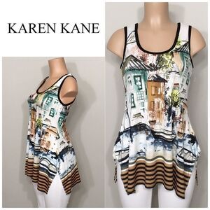 Karen Kane watercolor tank top. NWT
